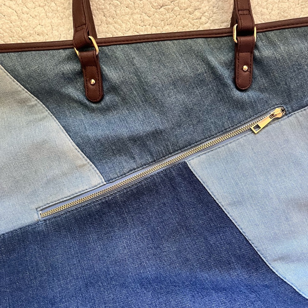 Denim Patchwork Tote Bag - image 2